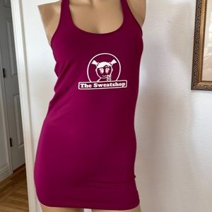 The Sweatshop Purple Berry Lycra Tank Top Racerback Mini Dress XS S